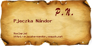 Pjeczka Nándor névjegykártya