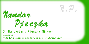 nandor pjeczka business card